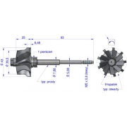 Wirnik Wałek Turbocharger Shaft Wheel GTTW-0169
