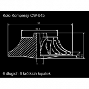 Koło kompresji Compressor Wheel GTCW-0042