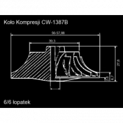 Koło kompresji Compressor Wheel GTCW-0099