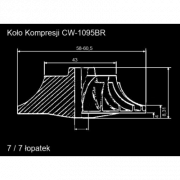 Koło kompresji Compressor Wheel GTCW-0122