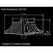 Koło kompresji Compressor Wheel GTCW-0188