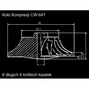Koło kompresji Compressor Wheel GTCW-0235