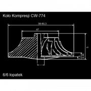 Koło kompresji Compressor Wheel GTCW-0309
