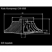 Koło kompresji Compressor Wheel GTCW-0309